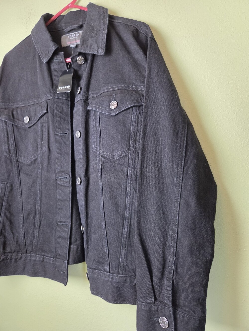 NWT - Torrid Black Denim Jacket Size 12 - Picture 2 of 7